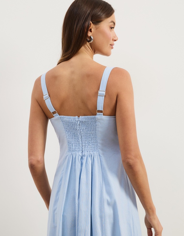 Atmos&Here - Pippa Sleeveless Linen Blend Midi Dress
