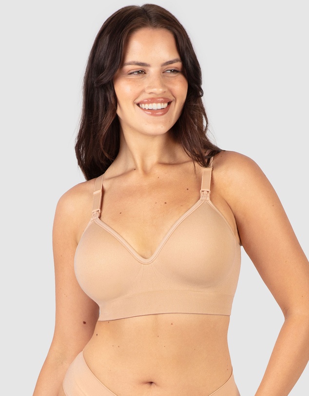 B Free Intimate Apparel - Plunge Nursing Comfort Bra – Wireless with Fixed Moulded Cups (B-C-D) Cup