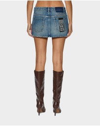 Ksubi - Micro Mini Skirt Texas Blue Studded