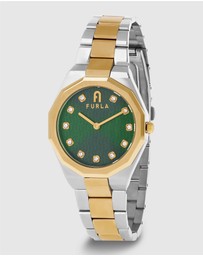 Furla - Heritage Furla 1927 35mm Green Dial with Gold Two Tone Strap