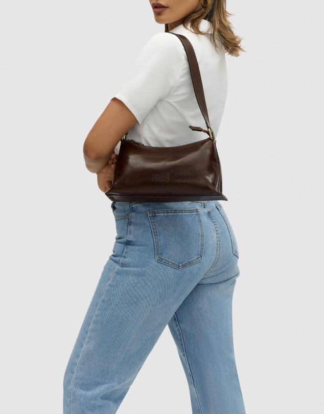 Florence - The Laura Chocolate Leather Shoulder Bag