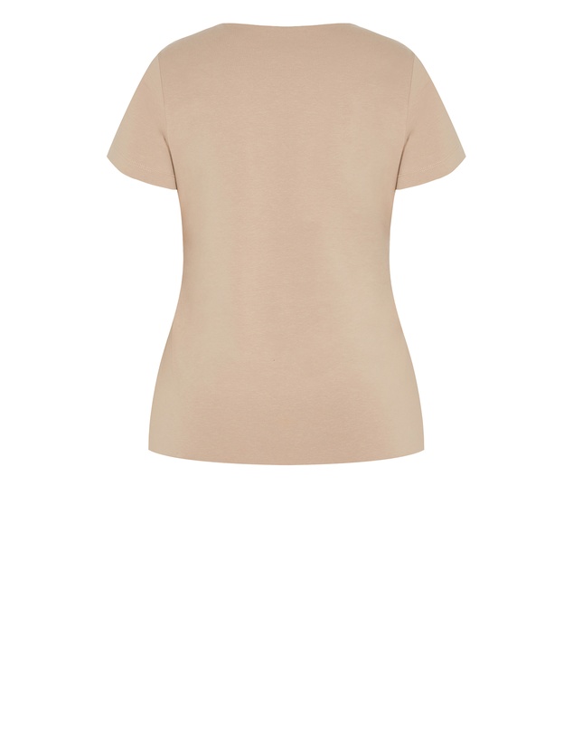 City Chic - Plus size Bronte Top - stone