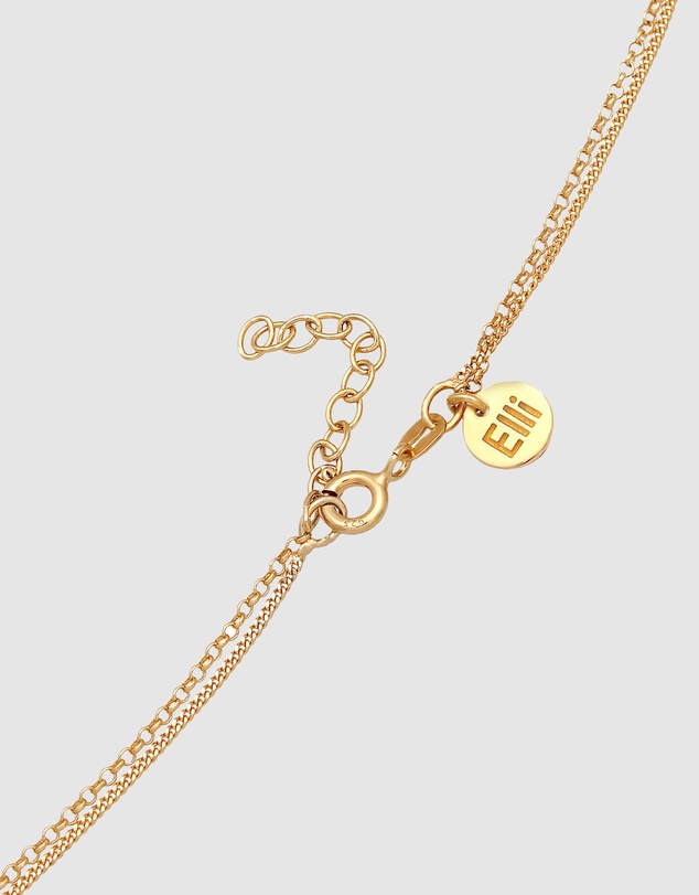 Elli Jewelry - Necklace Layer Coin Boho with Freshwater Pearls in 925 Sterling Silver