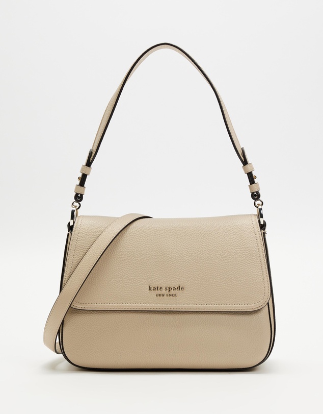 Hudson Pebbled Leather Medium Convertible Flap Shoulder Bag by 