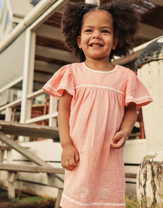 Kynd Baby - Embroidered Dress in Hibiscus