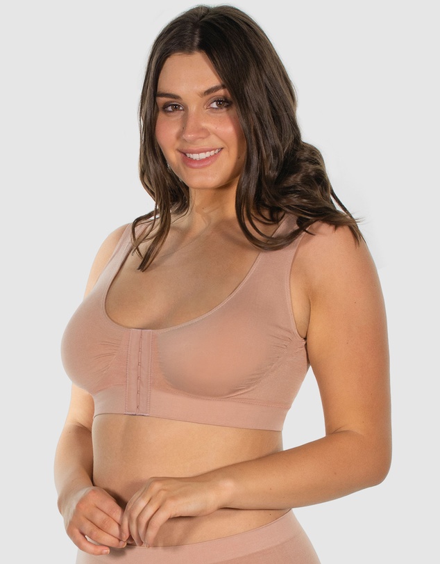B Free Intimate Apparel - Bamboo Padded Front Closure Wire Free Bra (B-C-D-DD) Cup