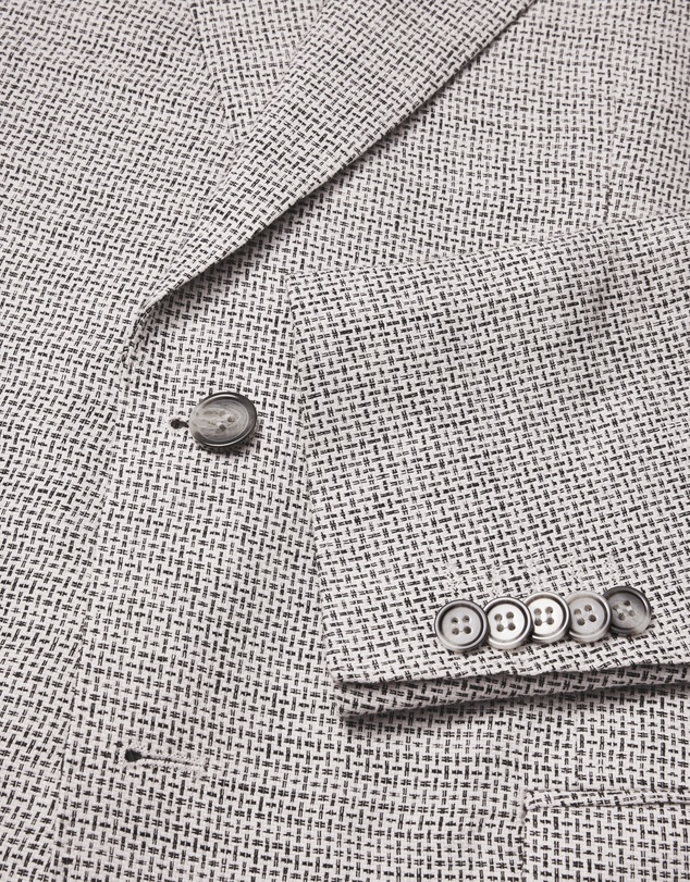 Calibre - Thatch Check Linen Blazer White