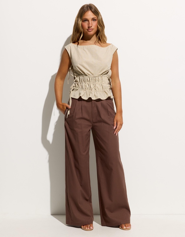 Dazie - Golden Hour Cotton Blend Tailored Pants