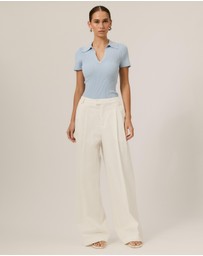 Tussah - V Front Short Sleeves Top