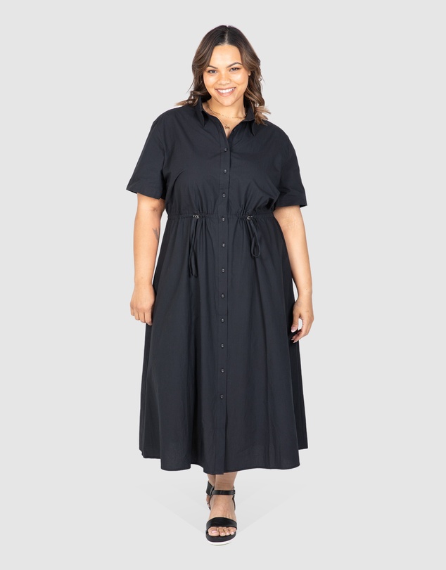 Love Your Wardrobe - Georgia Poplin Drawstring Dress