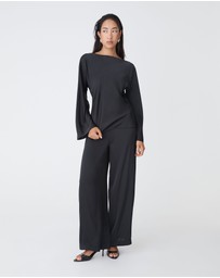 Forcast - Asma Satin Wide Leg Pants