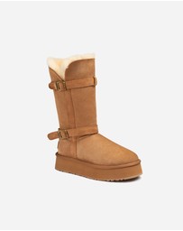 Ozwear Connection Uggs - Ugg Classic Platform Buckle Long Boots (4.5cm) (Water Resistant)