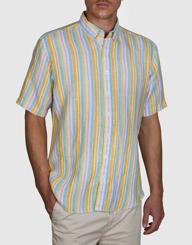 Abelard - San Michaele Linen Stripe Classic Fit Shirt