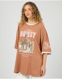 All About Eve - Howdy Oversized Tee Cinnamon