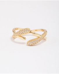 Lovisa - Gold Plated Pave Interlaced Ring