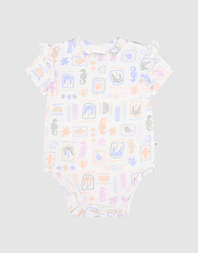 Kynd Baby - Frill Short Sleeve Bodysuit in Resort