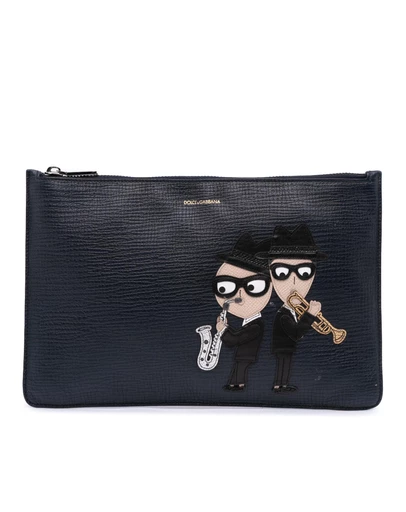 Pre-Loved by Azura Reborn - Pre-Loved Leather DG Family Patch Zip Pouch