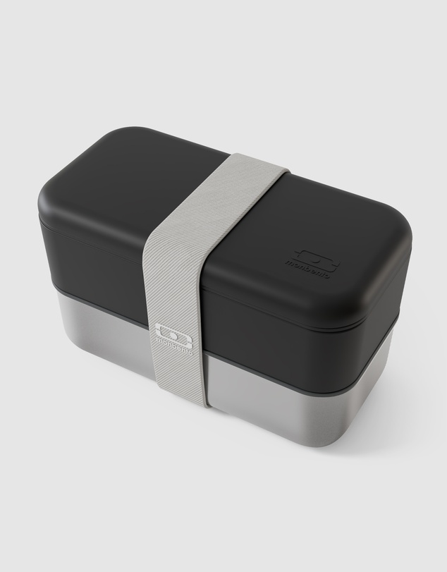 Monbento - Monbento Mb Sense Original The Two-Tier Metal Food Container Sense Original - Black Oynx