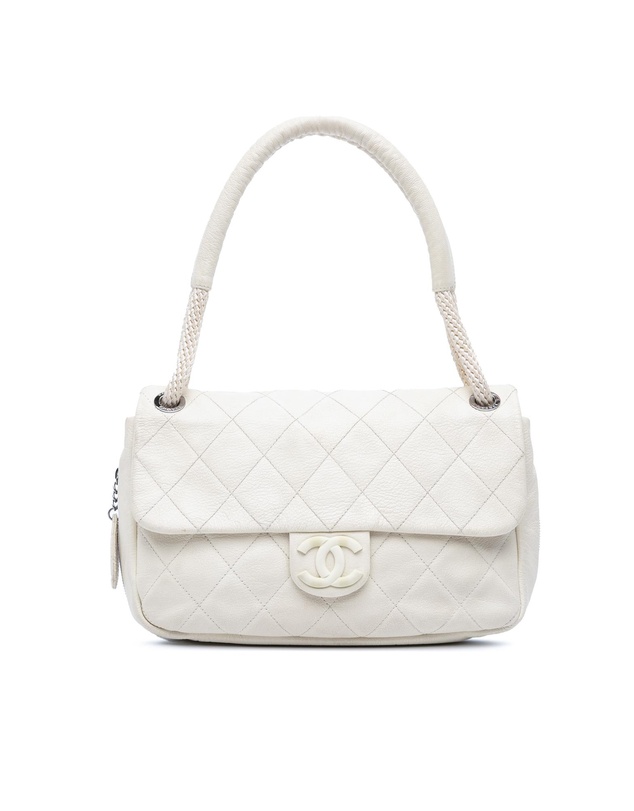 Pre-Loved by Azura Reborn - Pre-Loved Quilted Calfskin Expandable Zip Yacht Flap