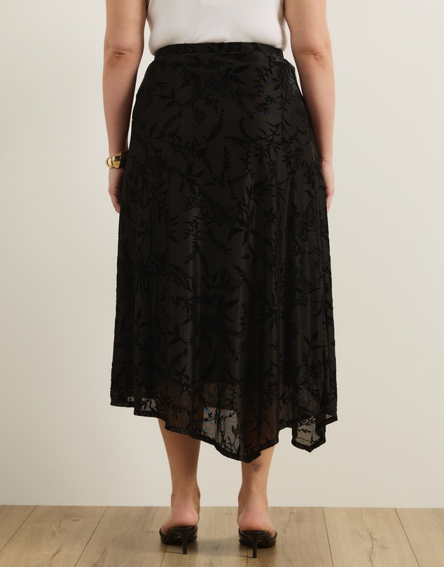 Atmos&Here Curvy - Evelise Burnout Midi Skirt