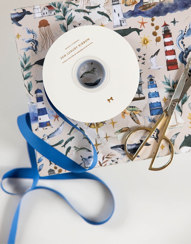 Bespoke Letterpress - Cotton Ribbon - Cobalt - 30 Meters