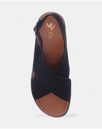 Mia Vita - Celia Wedge Sandal - Black/Black
