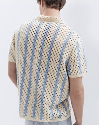UNISON - Stripe Crochet Button Thru