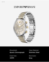 Emporio Armani - Two Tone Chronograph Watch