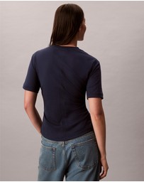 Calvin Klein Jeans - Script Logo Graphic Gathered T-Shirt