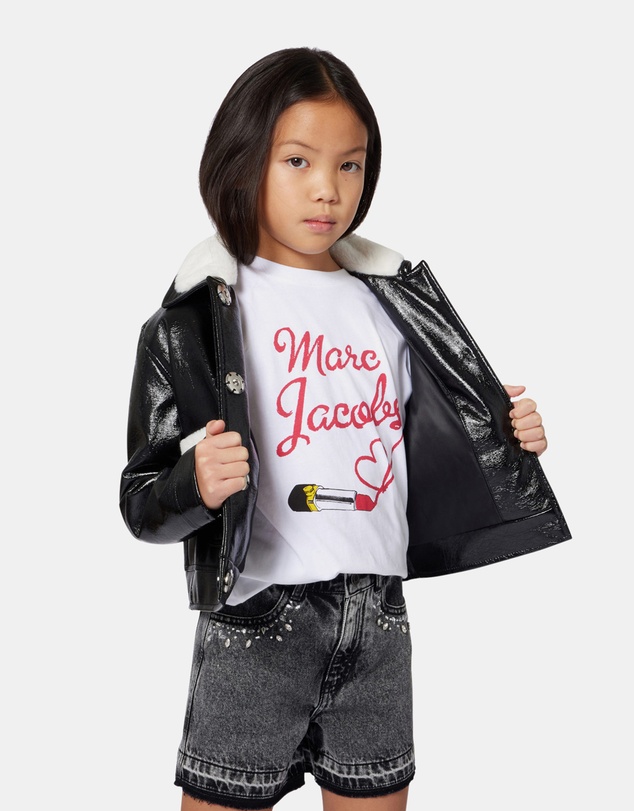 Marc Jacobs - Lipstick Logo Script T-Shirt - Kids-Teens