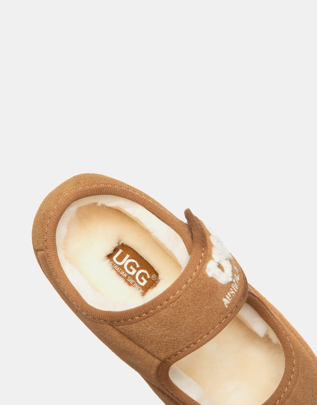 EVERAU - Australian Shepherd Ugg Velvi Kids Cow Suede Upper Loafer Oxfords Flats
