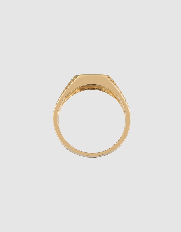Kuzzoi - ICONIC EXCLUSIVE - Signet Ring with Sodalite in Oxidised 925 Sterling Silver