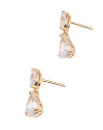 Lovisa - Gold Plated Sterling Silver Cubic Zirconia Marquise Drop Earrings