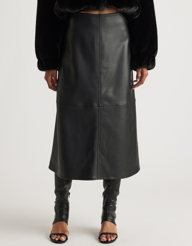 Decjuba - Nia Faux Leather Midi Skirt