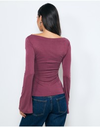 AERE - Marina Cupro Flared Sleeve Top