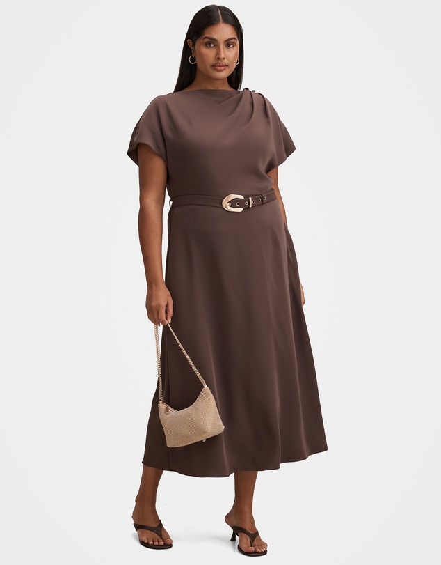 Forever New Curve - Kylee Curve Button Neck Dress
