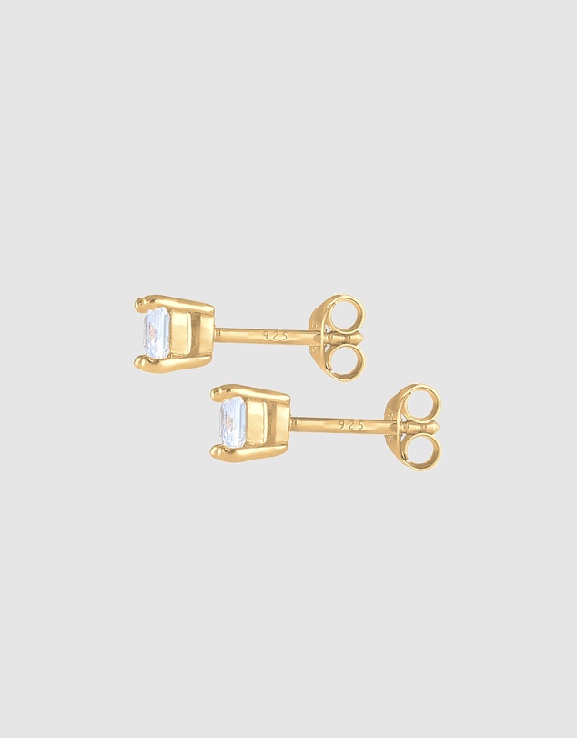 Kuzzoi - ICONIC EXCLUSIVE - Zirconia Stud Earrings in Gold-Plated 925 Sterling Silver