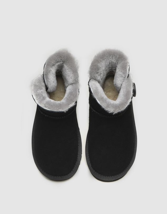 EVERAU - Australian Shepherd Ugg Nolan Kids Mini Button Cow Suede Upper UGG Boots