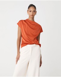 Forcast - Zafina Pleated Draped Top