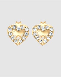 Elli Jewelry - Earrings Stud Crystal Heart 925 Sterling Silver Gold-Plated