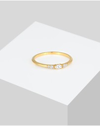 Elli Jewelry - Ring Marquise Elegant with Cubic Zirconia in 925 Sterling Silver Gold Plated