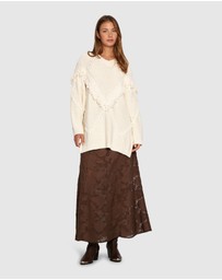 Belle & Bloom - Tassel Line Fringe Oversized Sweater