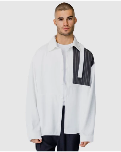 Justin Cassin - Tatum Pinstripe Block Shirt