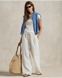 Polo Ralph Lauren - Linen Drawstring Straight-Leg Pants