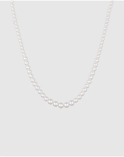 Elli Jewelry - Necklace Pearl Baroque Elegant 925 Sterling Silver Gold-Plated