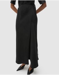 Seed Heritage - Crinkle Satin Wrap Dress