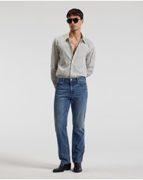 Calibre - Relaxed Cotton Striped Shirt Black Stripe