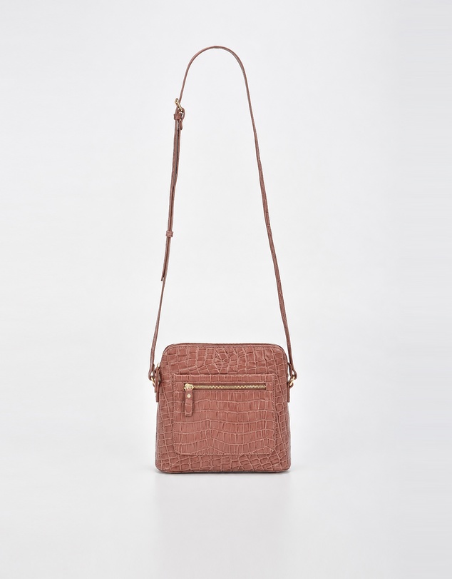 Cobb & Co - Kingsley Croc Leather RFID Safe Crossbody