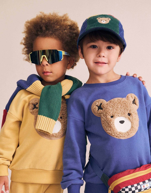 Huxbaby - Furry Huxbear Cobalt Sweatshirt - Babies-Kids