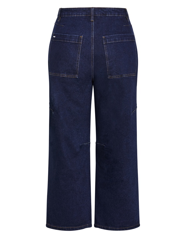 City Chic - Plus size Harley Fit Hazel Barrel Leg Jean - dark wash